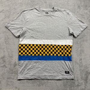 Rebel Star T Shirt Mens Gray Medium Checkered Taxi Pattern T-Shirt‎ Grey